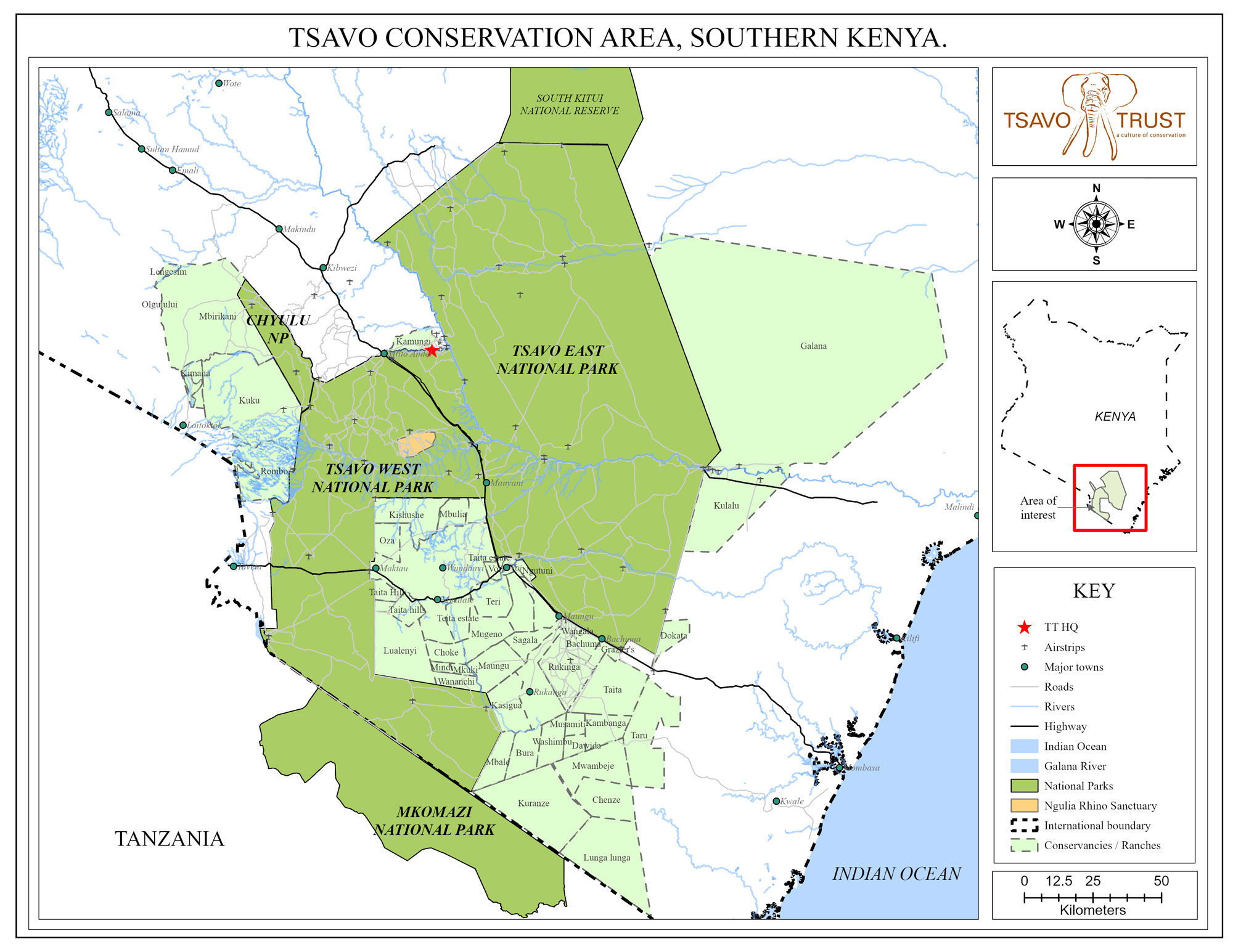 Tsavo Conservation Area Map